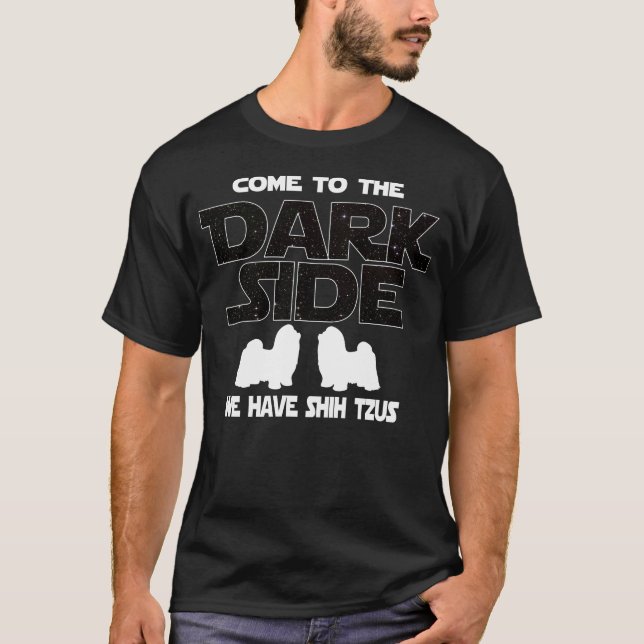 Camiseta Regalo divertido del lado oscuro del perro de Shih (Anverso)