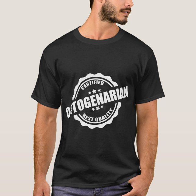 Camiseta Regalo divertido octogenario certificado para adul (Anverso)