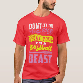 Camiseta Regalo divertido para chicas que juegan softball c