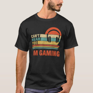 Camiseta Regalo divertido para jugadores Auriculares No pue
