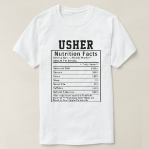 Camiseta Regalo divertido para ujier con datos nutricionale