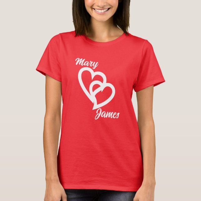 Camiseta Regalo El día de San Valentín de pareja Personaliz (Anverso)