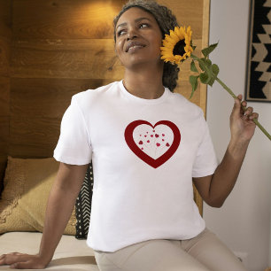 Camiseta Regalo elegante de corazón rojo del día de San Val