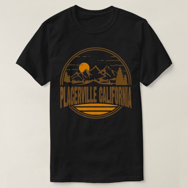 Camiseta Regalo estatal de Vintage Placerville California (Diseño del anverso)