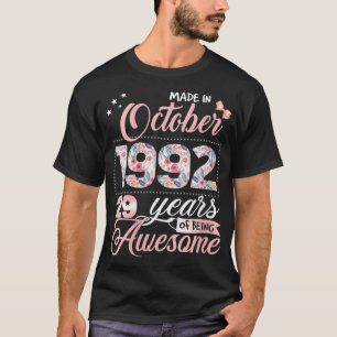 Camiseta Regalo floral de cumpleaños número 29 para mujeres