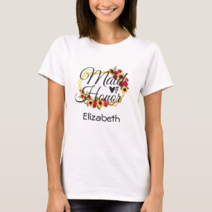 Camiseta Regalo floral de girasoles y rosas para la dama de