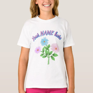 Camiseta Regalo floral personalizado y hecho a mano con acu