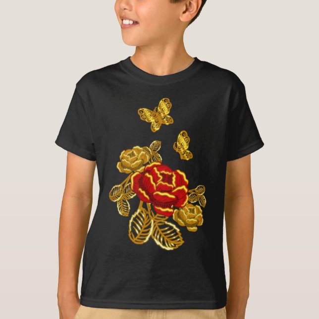 Camiseta Regalo florista de la planta de mariposa roja de o (Anverso)