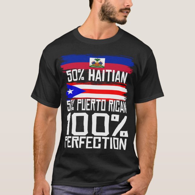 Camiseta Regalo gracioso del Orgullo Haitiano y Puerto Rico (Anverso)