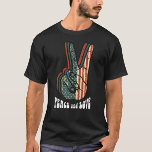 Camiseta Regalo Hippie Retro Símbolo de Paz Vintage 60's 70
