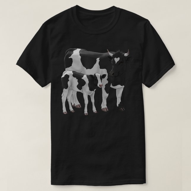 Camiseta Regalo Holstein Cow Cute Calf Ganadero (Diseño del anverso)