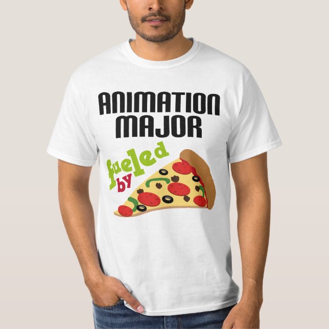 Camiseta Regalo importante de la animación (pizza) (Anverso)