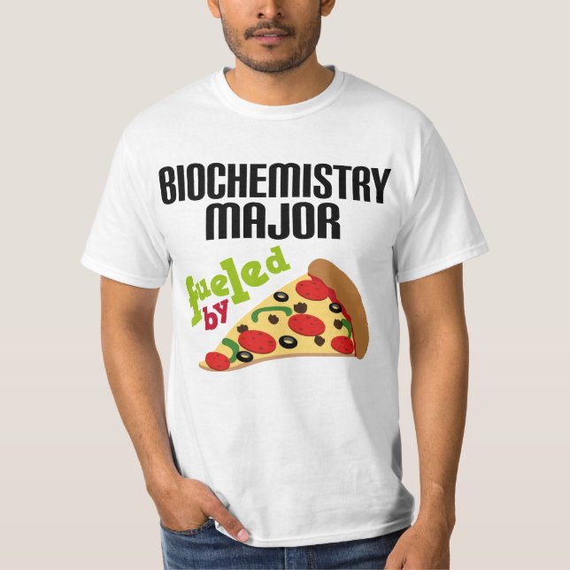 Camiseta Regalo importante de la bioquímica (pizza) (Anverso)