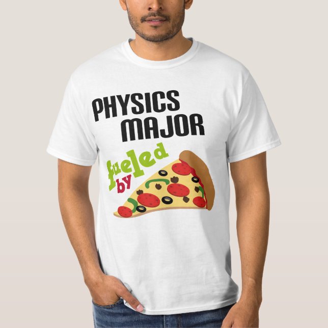 Camiseta Regalo importante de la física (pizza) (Anverso)
