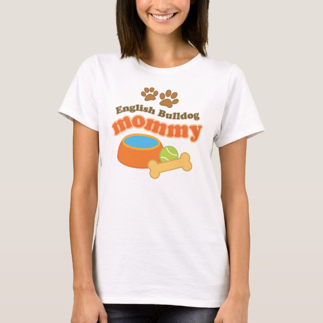 Camiseta Regalo inglés de la raza del perro de la mamá del (Anverso)