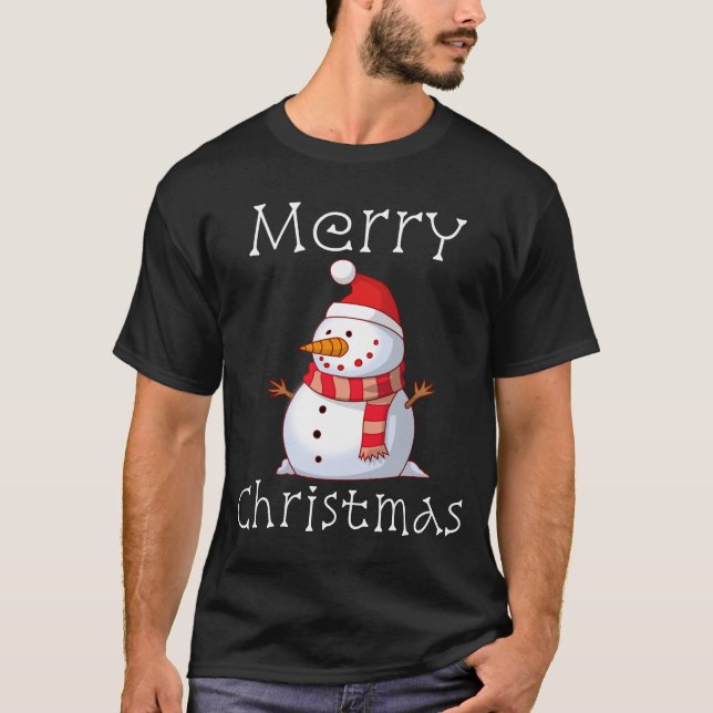 Camiseta Regalo lindo del navidad del muñeco de nieve (Anverso)
