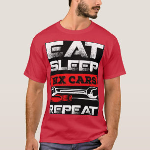 Camiseta Regalo mecánico de coches de carreras repetidas