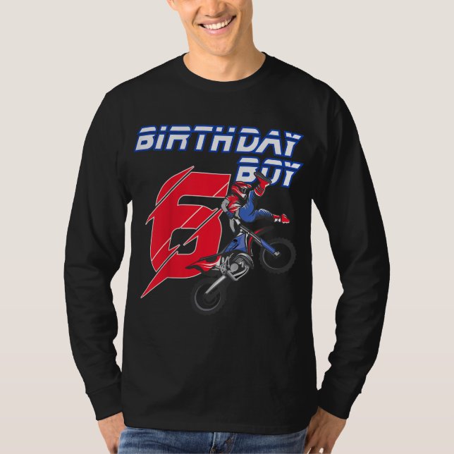 Camiseta Regalo Motocross 6ª de 6 años de edad en bicicleta (Anverso)