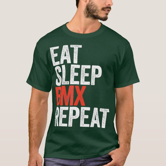 Camiseta Regalo Motocross de bicicleta repetida BMX Sleep (Anverso)