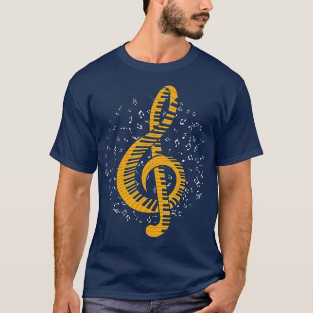 Camiseta Regalo musical Idea Music Notes Piano musical (Anverso)