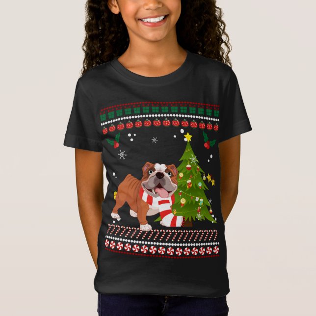 Camiseta Regalo navideño de renos de Bulldog francés (Anverso)