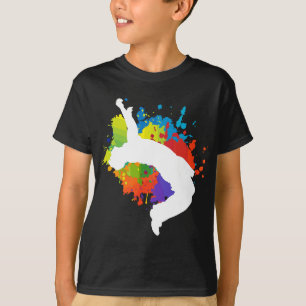 Camiseta Regalo Ninja de la Ciudad de Jumping de Mano Libre