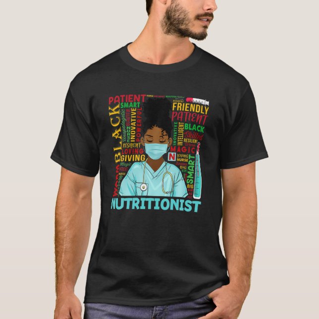 Camiseta Regalo nutricionista de mujeres afroamericanas neg (Anverso)