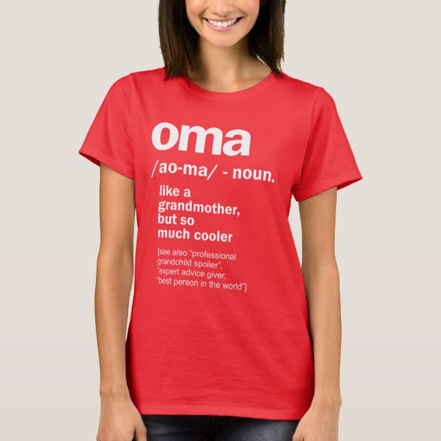 Camiseta Regalo Oma Para Mujeres Abuelas Cumpleaños Día De  (Anverso)
