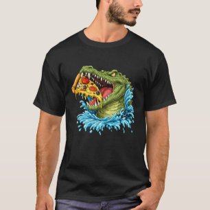 Camiseta Regalo para amante de pizza de caimán hambriento -