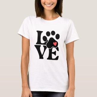 Camiseta Regalo para Amantes de Mascotas con Huella de Amor