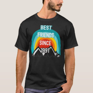 Camiseta Regalo Para Amigos, Mejores Amigos Desde 1991 Prem