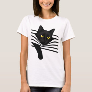 Camiseta Regalo para dueña de gato negro, Gato lindo de Hal