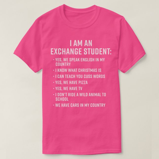 Camiseta Regalo para estudiante de intercambio divertido So (Diseño del anverso)