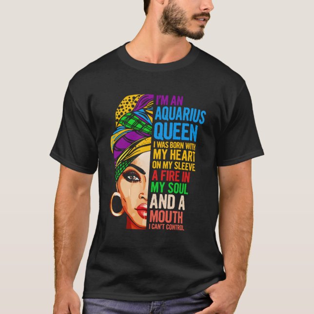 Camiseta Regalo para las mujeres de Aquarius Enero Reina de (Anverso)