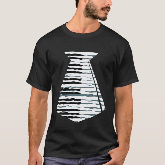 Camiseta Regalo para los jugadores de Piano Tie Funny Piano (Anverso)