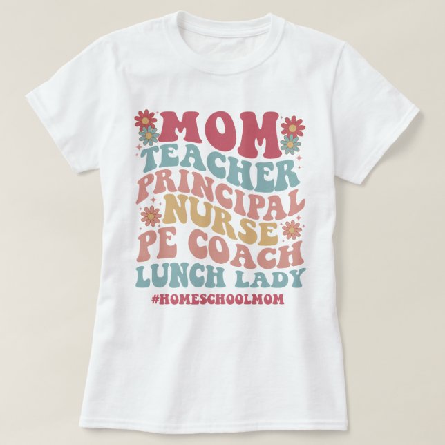 Camiseta Regalo para mamá Charlotte Mason Groovy Homeschool (Diseño del anverso)