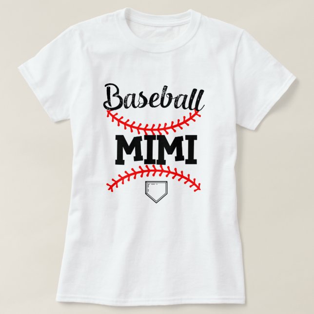 Camiseta Regalo para mujer de la abuela del béisbol Mimi (Diseño del anverso)