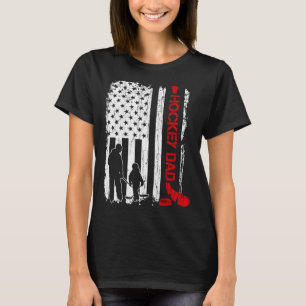 Camiseta Regalo para padre de hockey bandera americana de h