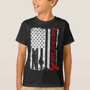 Camiseta Regalo para padre de hockey bandera americana de h