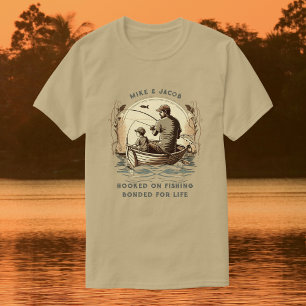 Camiseta Regalo para Papá con Nombres Personalizados Pesca 
