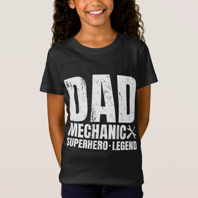 Camiseta Regalo Para Papá Mecánico De La Hija - Familia Gra (Anverso)