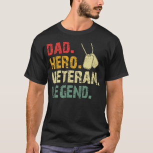 Camiseta Regalo para Papá Retro Héroe Veterano Leyenda Mili