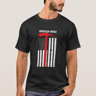 Camiseta Regalo patriótico de la American Miner Coal Gold P