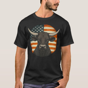 Camiseta Regalo Patriótico de la Bandera Americana del Toro