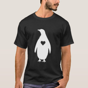 Camiseta Regalo Penguin Lover Gift Penguin Heart Silhouette