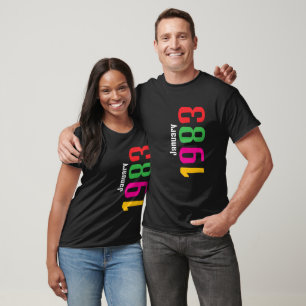 Camiseta Regalo personalizado de cumpleaños por mes y año