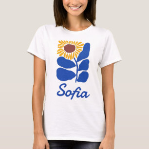 Camiseta Regalo Personalizado de Floral Retro con Nombre Pe