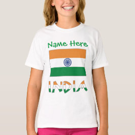 Camiseta Regalo personalizado de la bandera de la India par