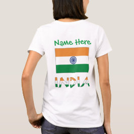 Camiseta Regalo Personalizado de la Bandera de la India par