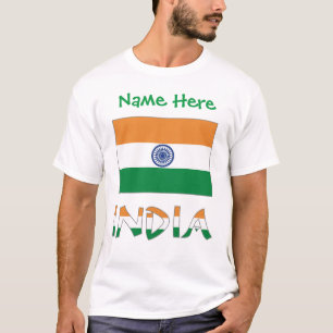 Camiseta Regalo Personalizado de la Bandera de la India par